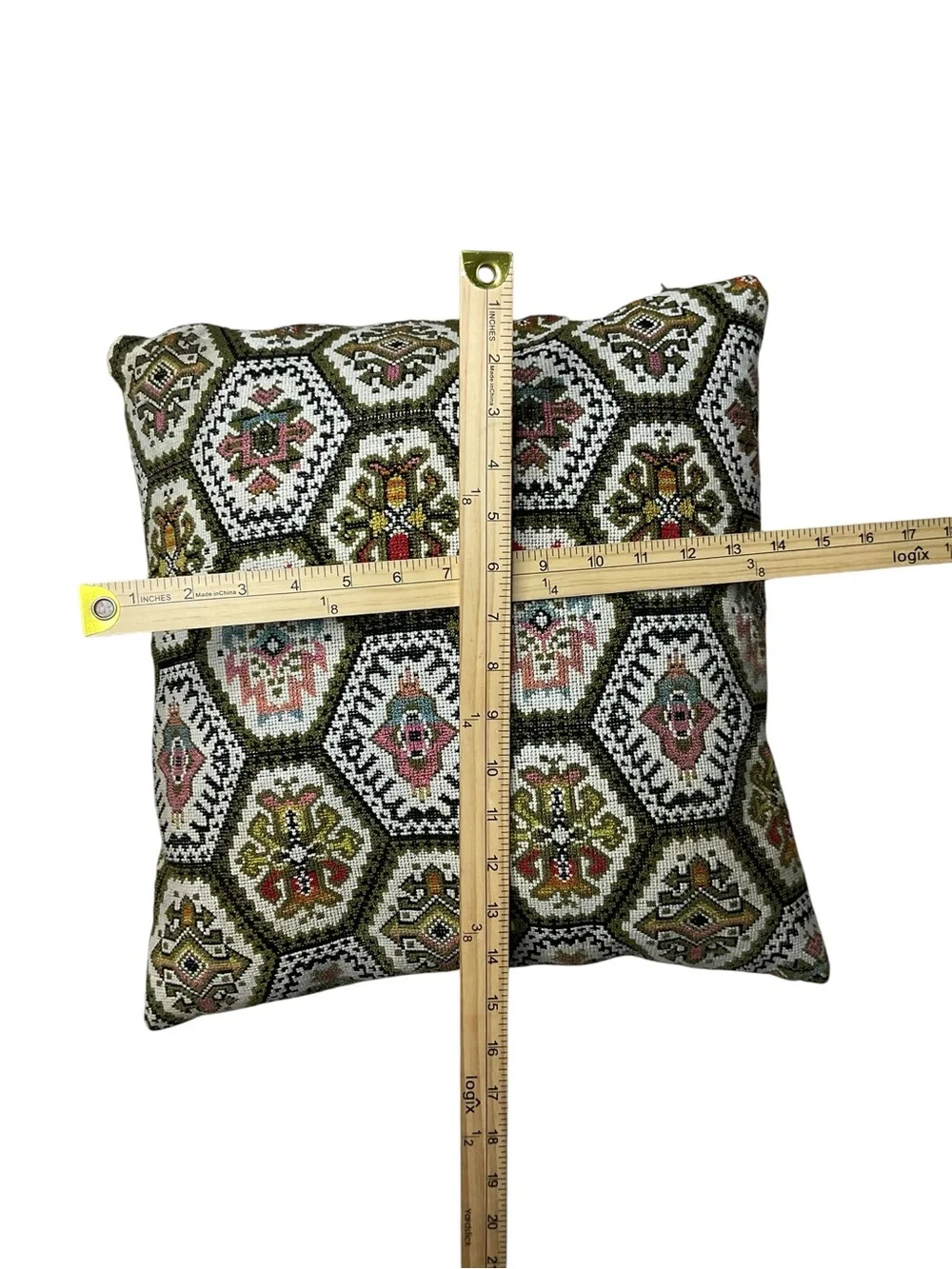 Set of 3 Vintage Style Tapestry Throw Pillows Floral Geometric Boho Cottage